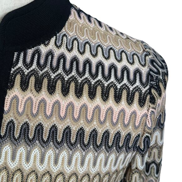 Misook Open Front Cardigan Sweater Women’s Small Multicolor Geometric Stretch - Picture 4 of 10
